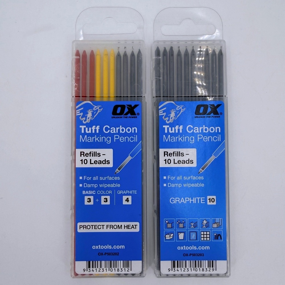 OX Tuff Carbon Marking Pencil Refills 10-Pack Multicolor New lot of 2